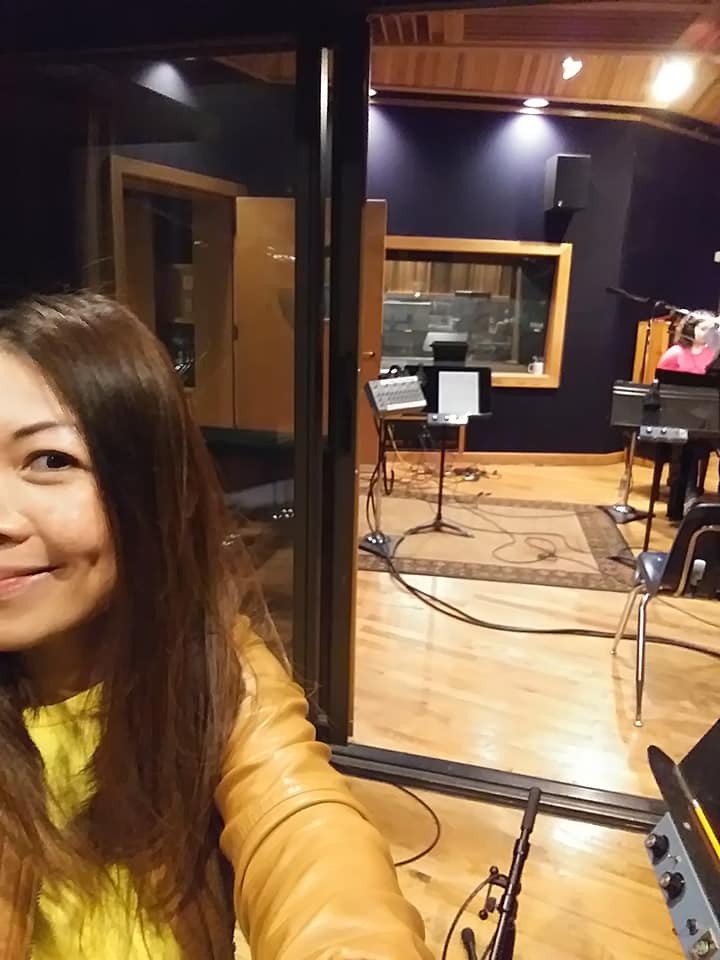 Sophia in recording studio