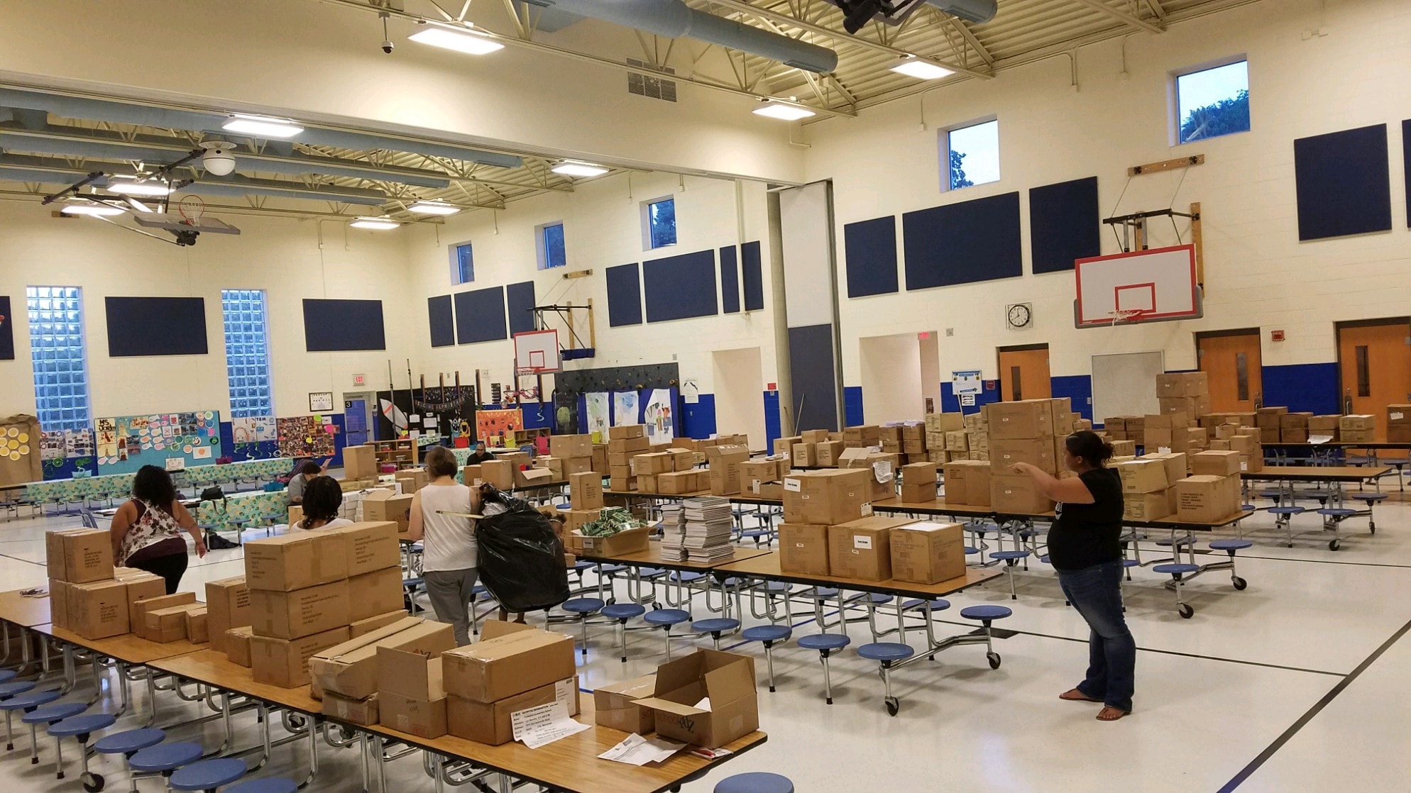 Boxes of school supplies