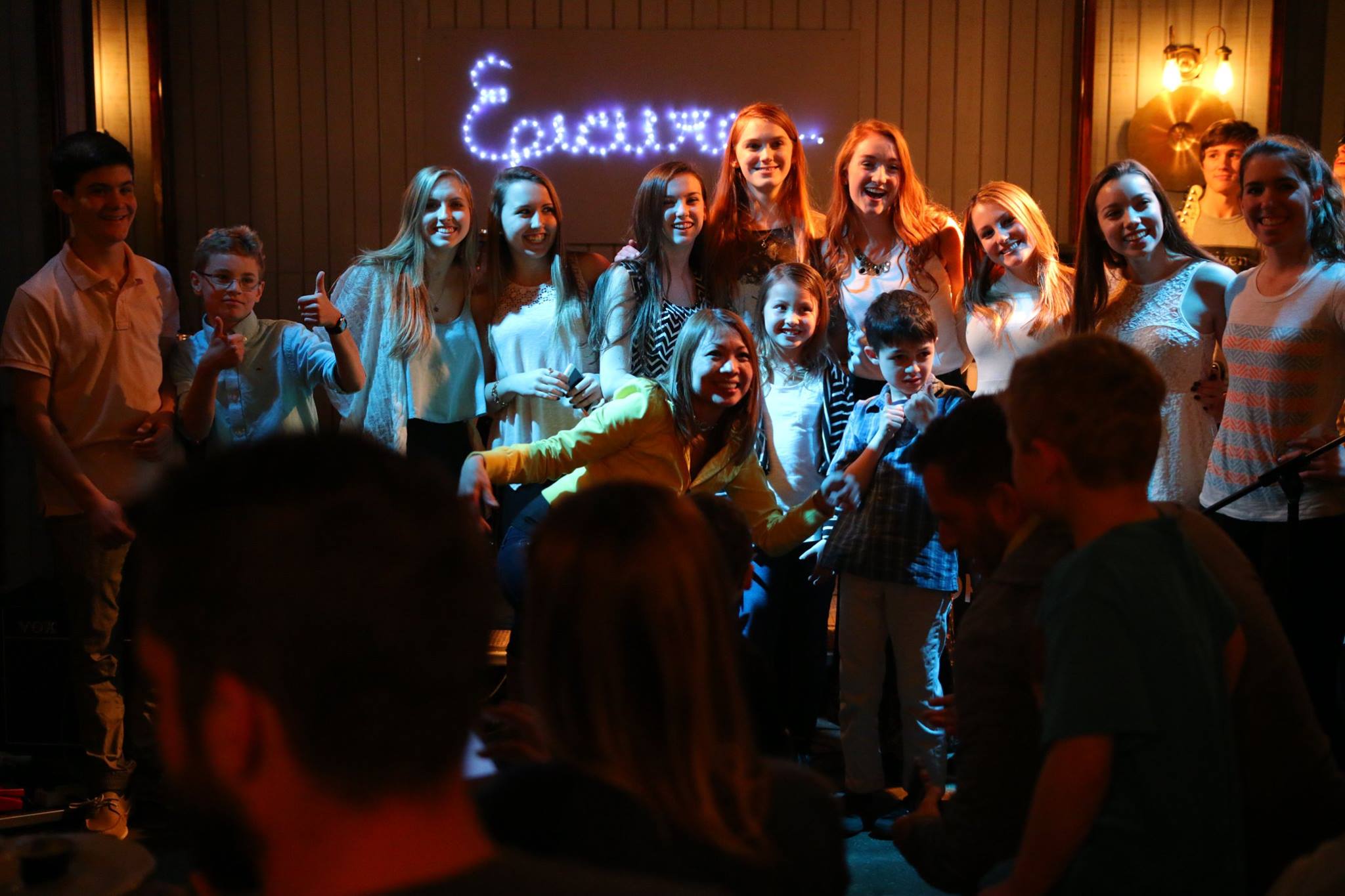 Group photo of Sophia's student performing at Epicure Cafe