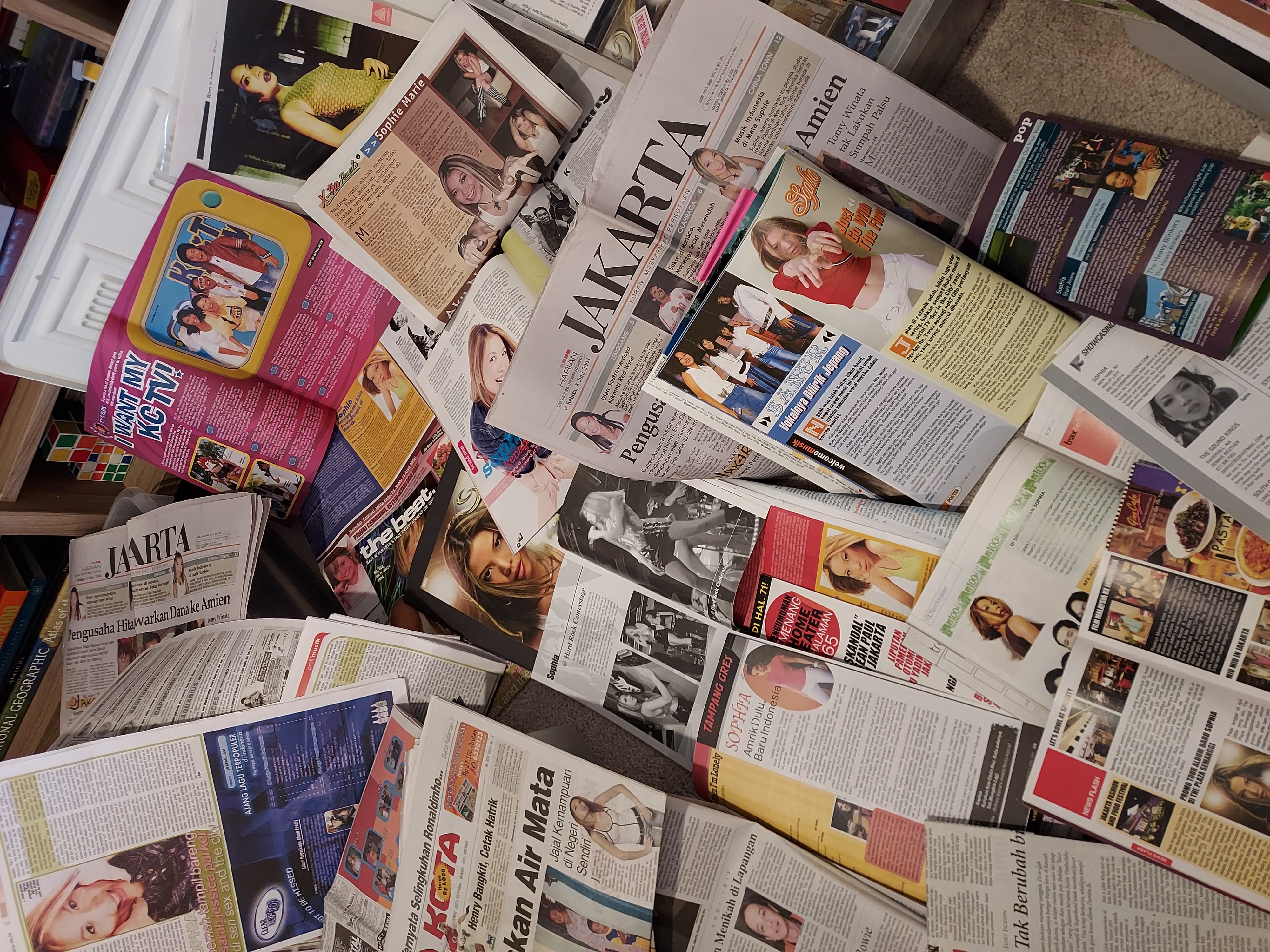 Montage of magazines and newspapers